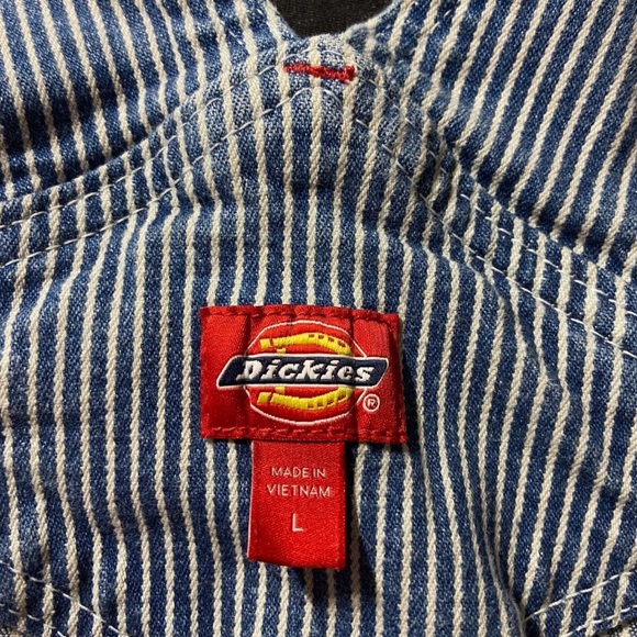Dickies Hickory Stripe bib overalls M/L - Picture 4 of 6